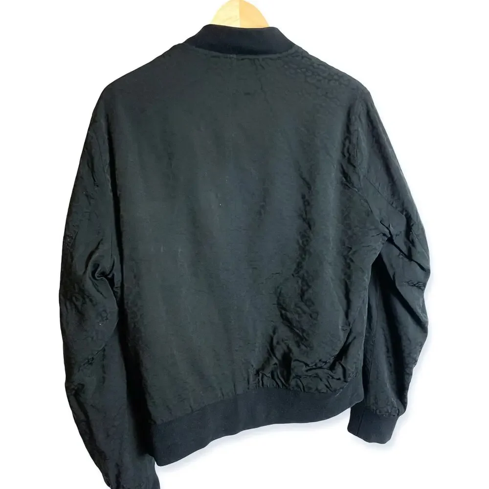 THE KOOPLES Crab Leopard Print Bomber Jacket In Black Sz. M - Picture 3 of 6